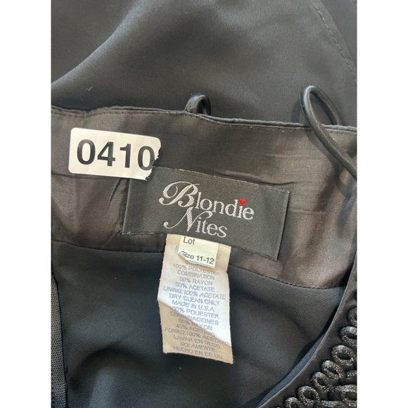 ⭐️Vintage Black Side Split Embellished Gown - Picture 9 of 10